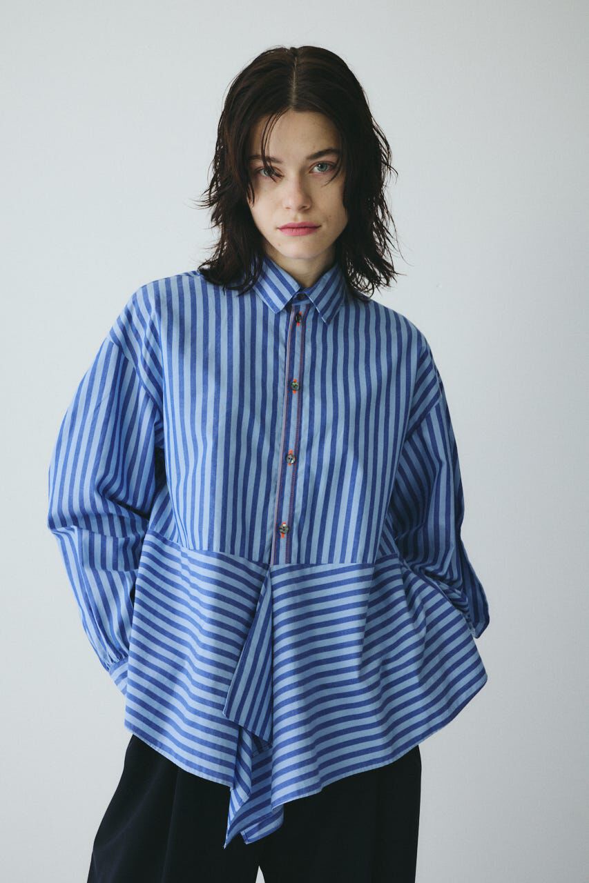 HeRIN.CYE「Flare hem shirt」|シャツ・ブラウス|柄BLU5
