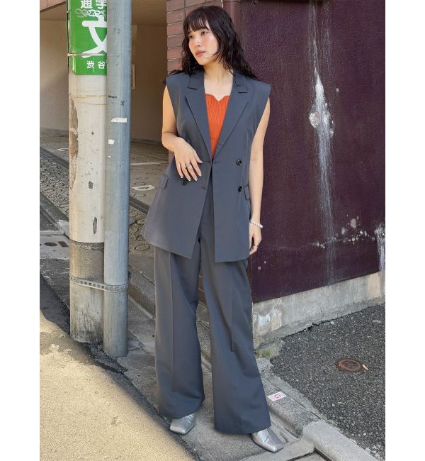 MURUA「バックベルトテーラードジレ【セットアップ着用可】」|ベスト・ジレ|
