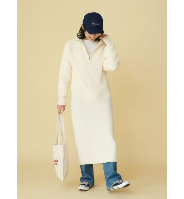 Ungrid「【WEB限定】ハイネックジップニットワンピース」|ワンピース|