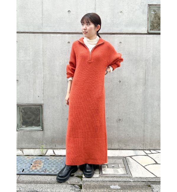 Ungrid「【WEB限定】ハイネックジップニットワンピース」|ワンピース|