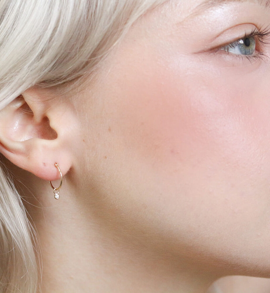  「ダイヤモンド 0.01ct スナップ フープ ピアス | K10YG」|ピアス|