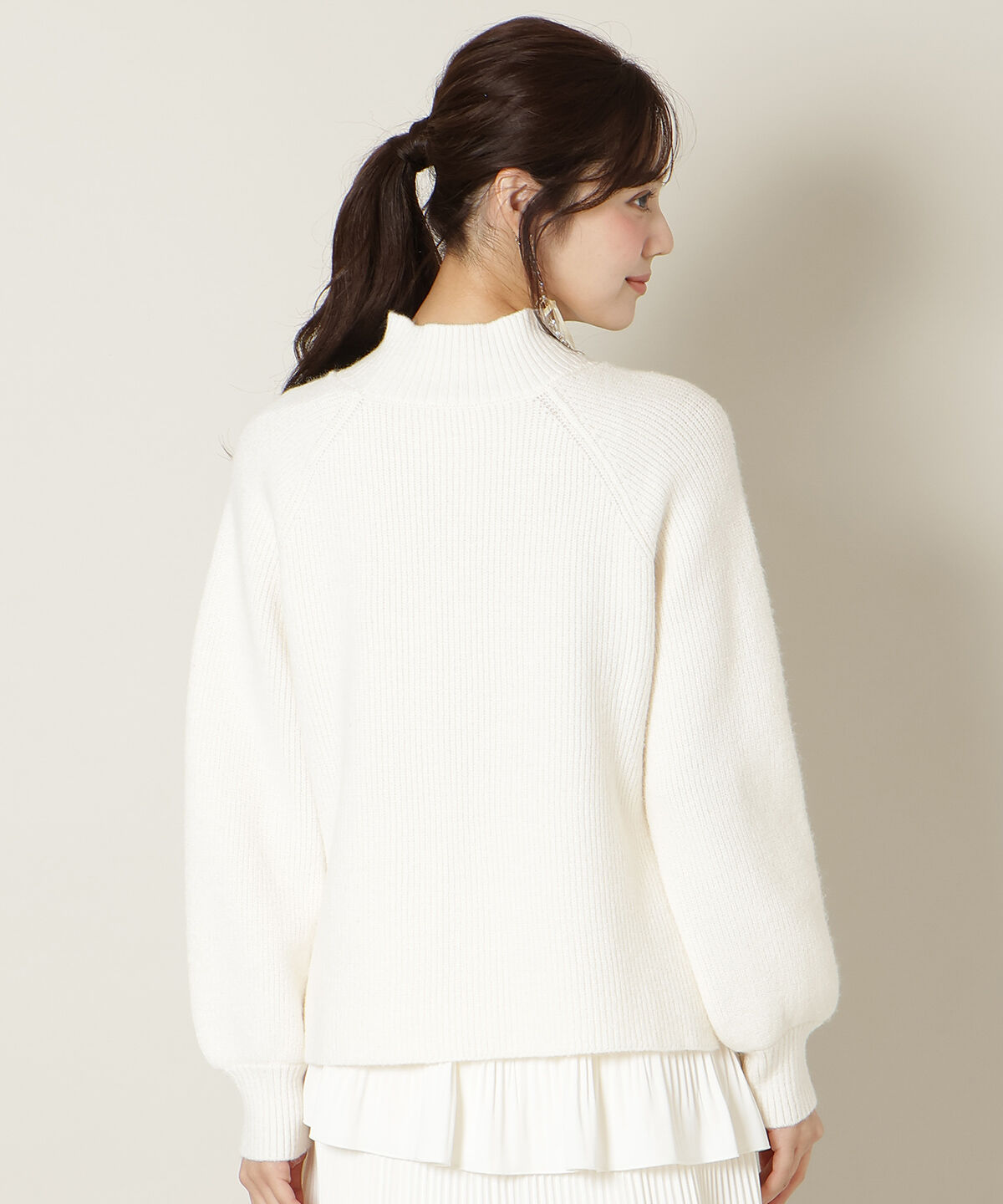 WILLSELECTION「フラワーモチーフボトルネックニット」|ニット・セーター|