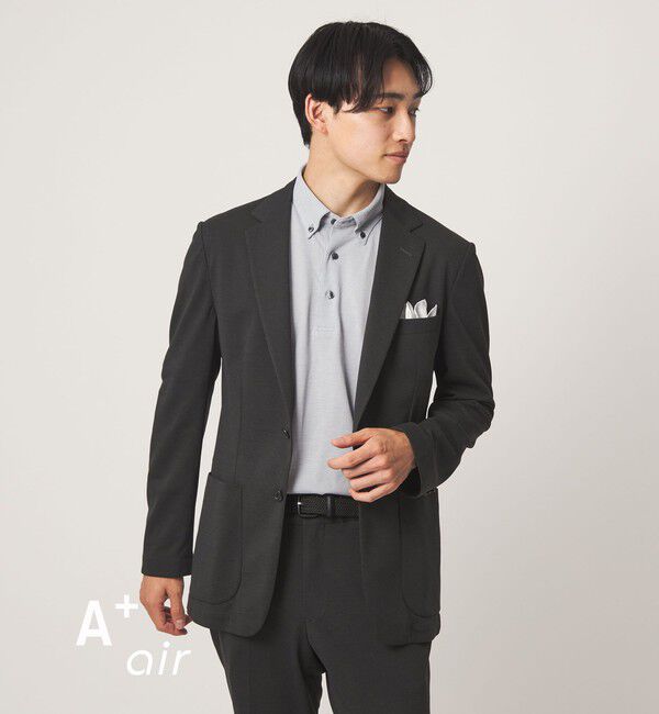 UNITED ARROWS green label relaxing「A+ air オックスジャージ 2B スタンダード セットアップ ジャケット -ウォッシャブル・ストレッチ・通気性-」|テーラードジャケット|