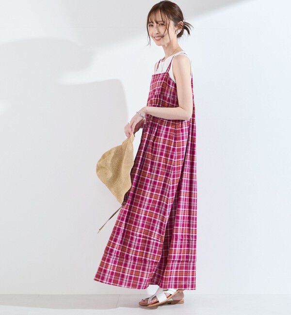 SHIPS Colors 「SHIPS Colors:〈手洗い可能〉マドラスチェック キャミ ワンピース◇」|ワンピース|