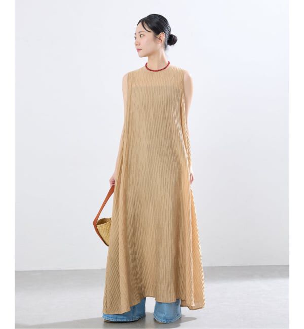 IENA「ESTHE/エステ Sheer Pleated Maxi Dress ワンピース 252-3200B」|ワンピース|