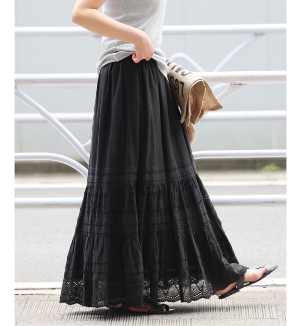 JOURNAL STANDARD relume「《WEB限定追加予約3》コットンボイルタック刺繍ロングスカート」|スカート|