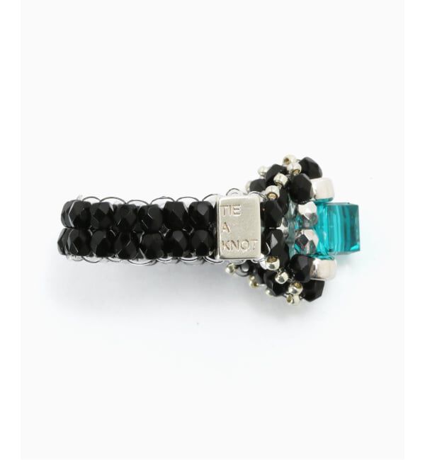 JOURNAL STANDARD「TIE A KNOT / タイ ア ノット EX CRYSTAL BEADS RING with SILVER」|リング|
