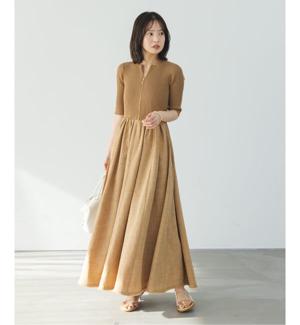 NOBLE「【洗える】フロントジップドッキングワンピース」|ワンピース|
