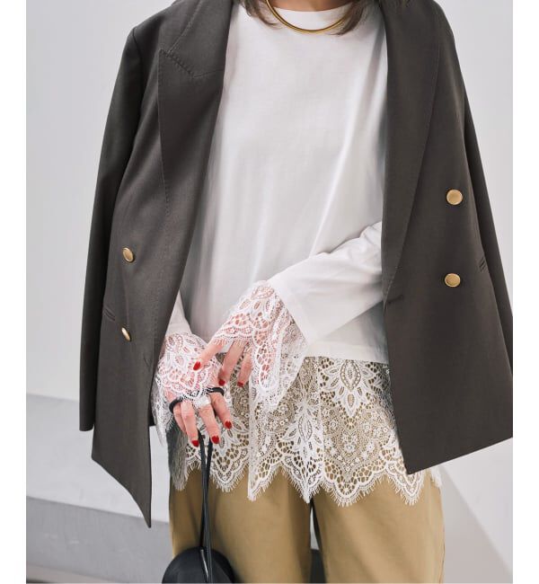 Spick and Span「《予約》レースドッキングプルオーバー」|Tシャツ・カットソー|