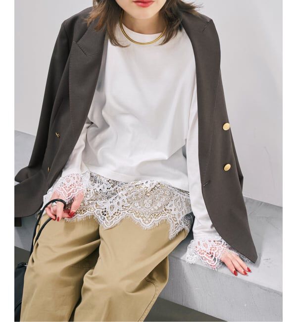 Spick and Span「《予約》レースドッキングプルオーバー」|Tシャツ・カットソー|