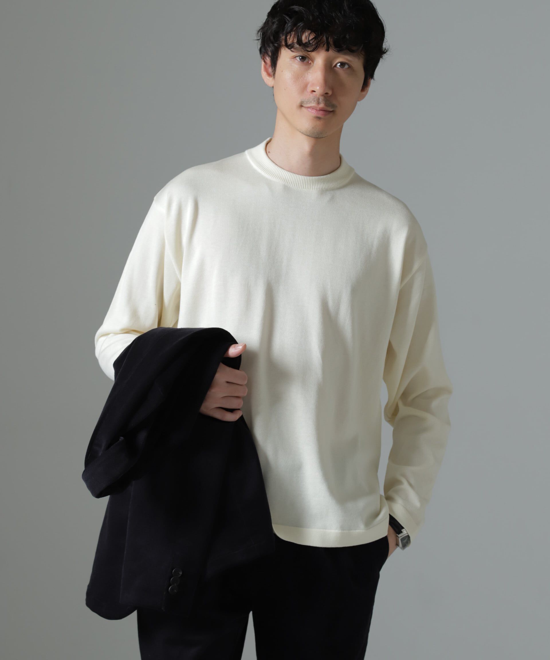 nano･universe「「タフニット」ジャケT 長袖」|ニット・セーター|