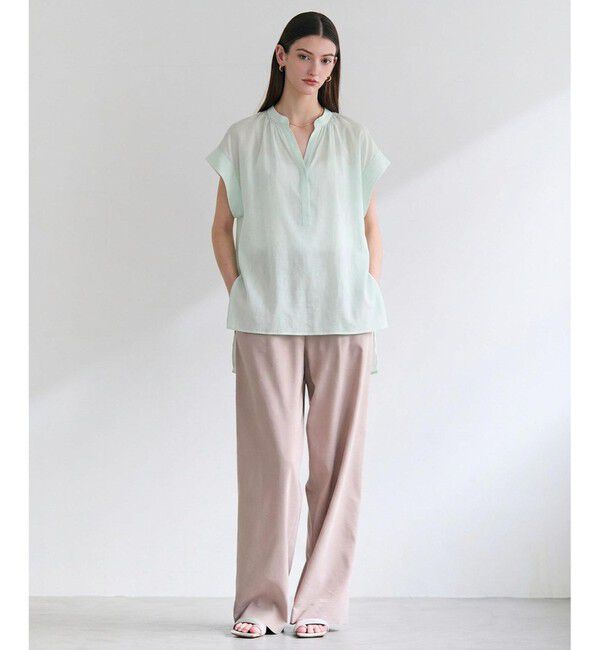 BEIGE,「BAC / コットンシアー ギャザーブラウス」|シャツ・ブラウス|