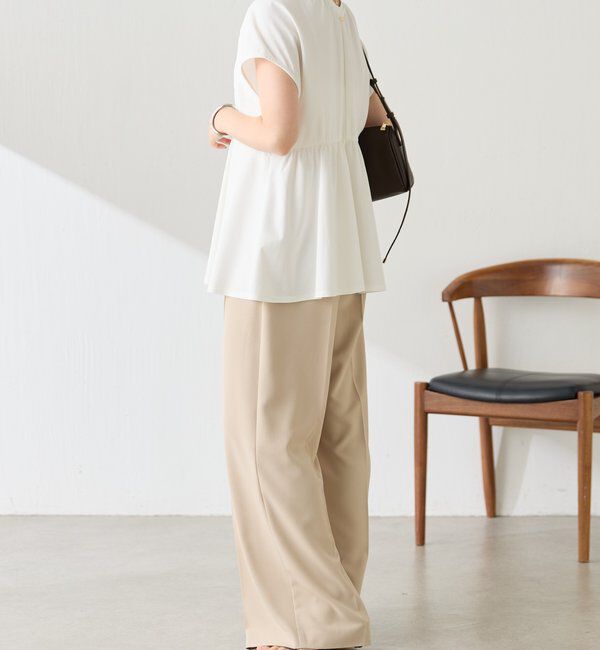  「【着るだけでくびれができる】切替ギャザーカットソー」|Tシャツ・カットソー|