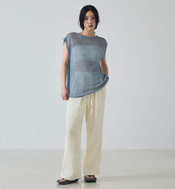 abahouse mavie「【夏のレイヤードに】メッシュニットノースリーブ」|ニット・セーター|