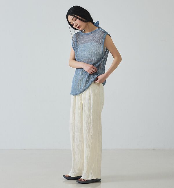 abahouse mavie「【夏のレイヤードに】メッシュニットノースリーブ」|ニット・セーター|