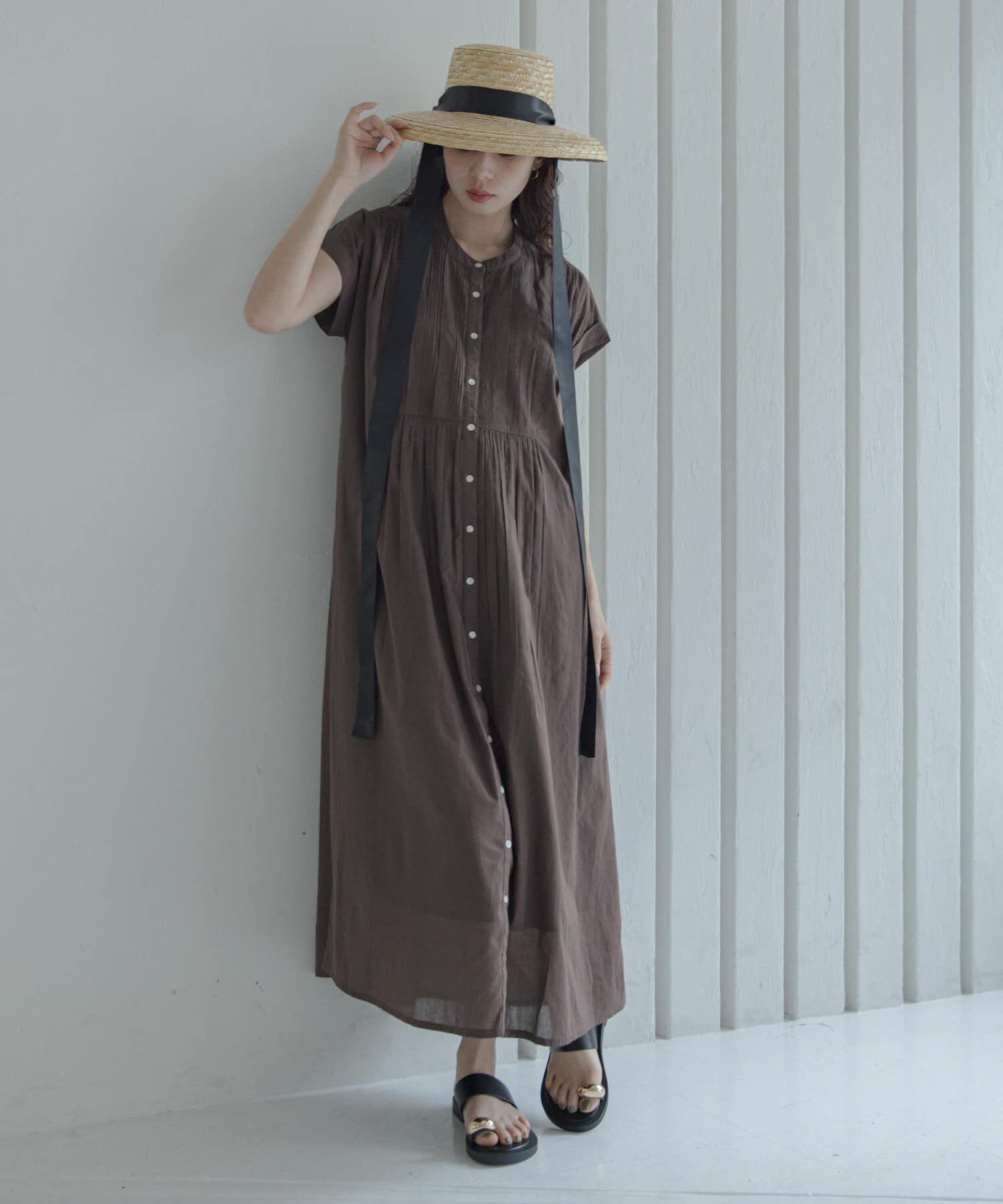 Sonny Label 「エアリーコットンピンタックワンピース」|ワンピース|ブラウン