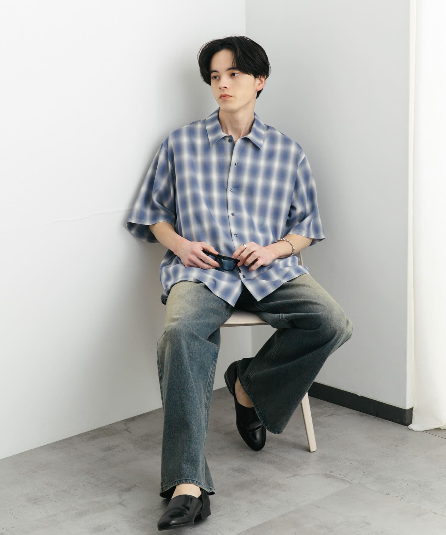 SENSE OF PLACE by URBAN RESEARCH「『ユニセックス』オンブレーチェックショートスリーブシャツ」|シャツ・ブラウス|