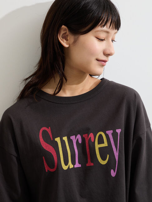 Samansa Mos2「【接触冷感】ロゴプリントビッグTシャツ」|Tシャツ・カットソー|