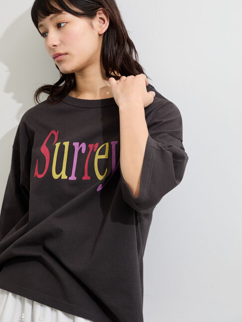 Samansa Mos2「【接触冷感】ロゴプリントビッグTシャツ」|Tシャツ・カットソー|
