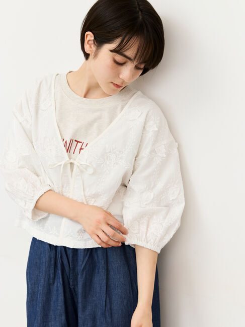 Samansa Mos2「インド3D刺繍ボレロブラウス」|シャツ・ブラウス|