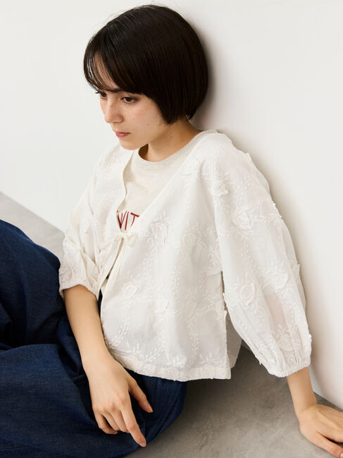 Samansa Mos2「インド3D刺繍ボレロブラウス」|シャツ・ブラウス|