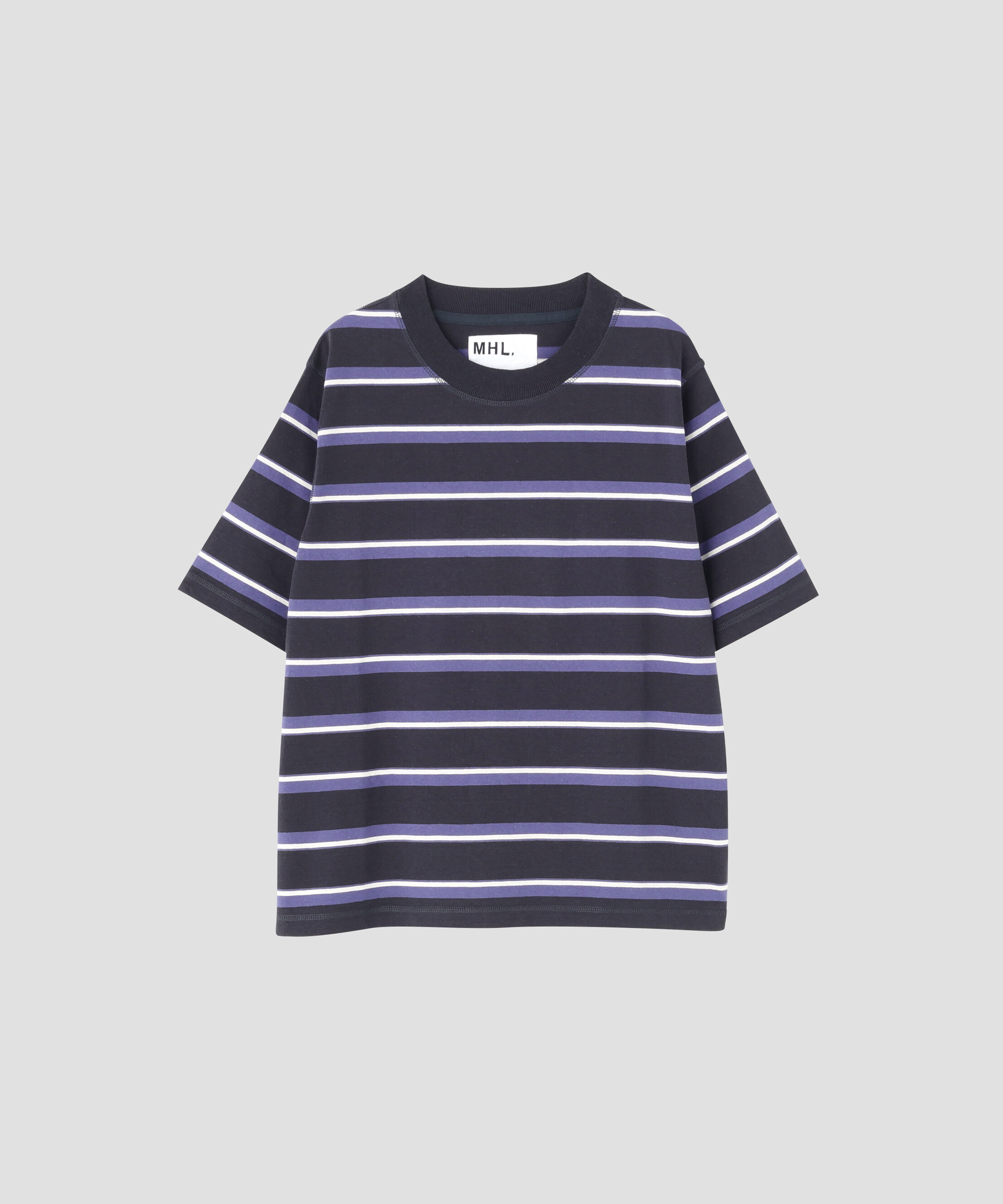 MHL.「OUTLINE STRIPE JERSEY TOP」|Tシャツ・カットソー|NAVY