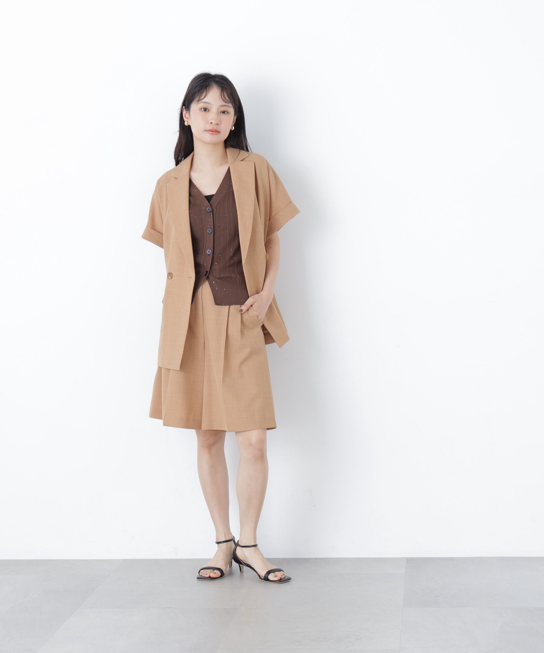  「リネンライク SETUP ハーフスリーブジャケット」|その他|