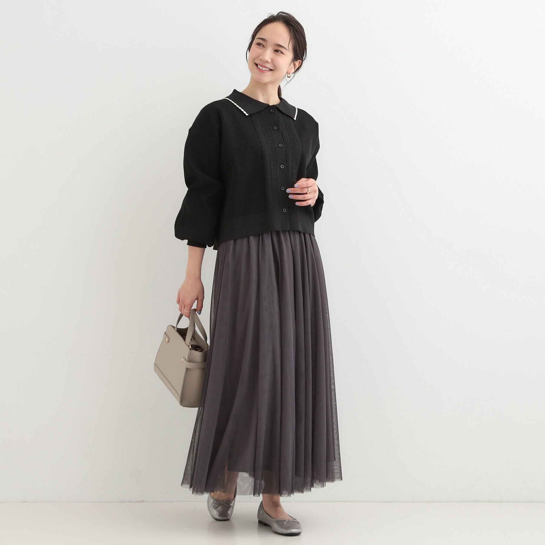 SHOO･LA･RUE「【洗濯機可】セレモニーからデイリーまで ふんわり軽やか チュールギャザースカート」|スカート|