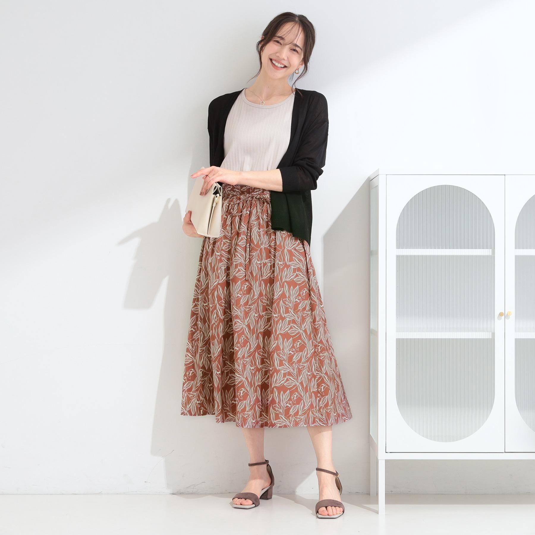 SHOO･LA･RUE「【着丈選べる】外せるウエストリボン付き フレアスカート」|スカート|