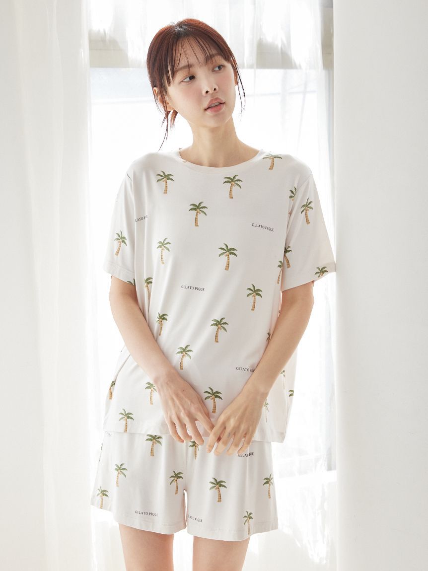 gelato pique「【接触冷感】サマーモチーフ4柄Tシャツ&ショートパンツセット」|ルームウェア|