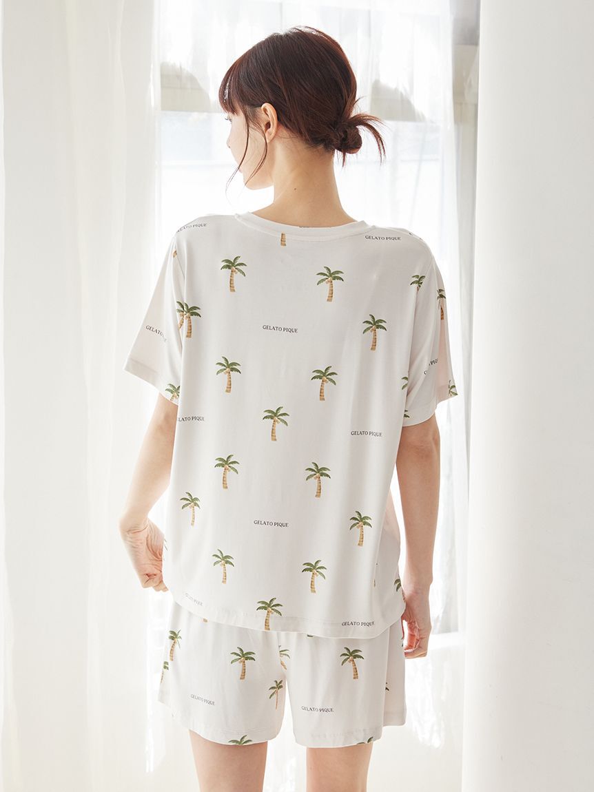 gelato pique「【接触冷感】サマーモチーフ4柄Tシャツ&ショートパンツセット」|ルームウェア|