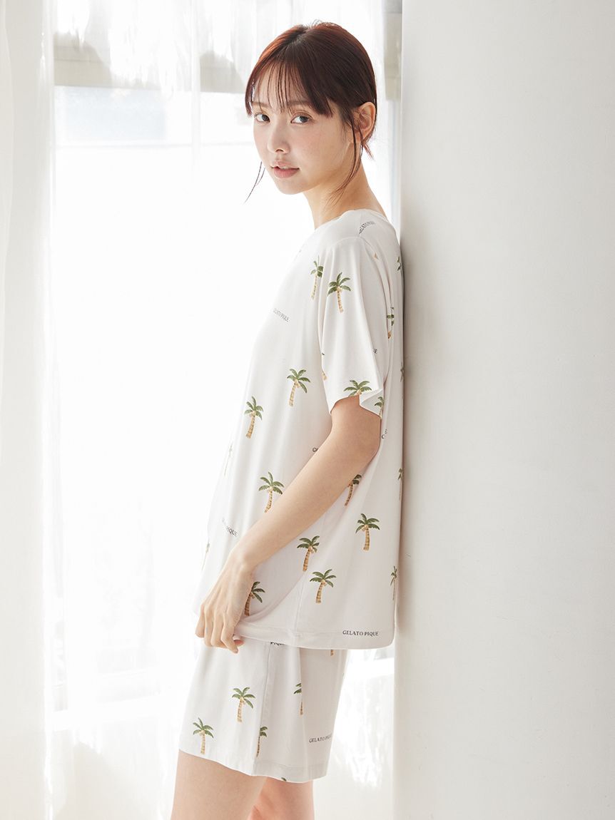 gelato pique「【接触冷感】サマーモチーフ4柄Tシャツ&ショートパンツセット」|ルームウェア|