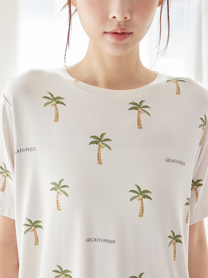 gelato pique「【接触冷感】サマーモチーフ4柄Tシャツ&ショートパンツセット」|ルームウェア|