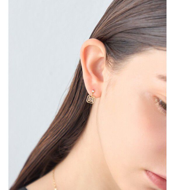 ete「[レースライン] K18YG ダイヤモンド ピアス」|ピアス|
