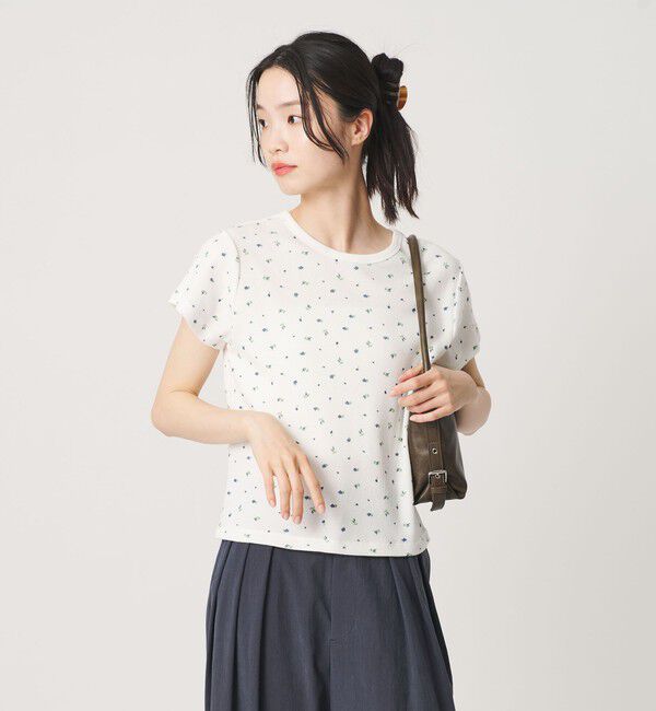 BEAUTY&YOUTH UNITED ARROWS「フラワー ワッフル ショートスリーブTシャツ」|Tシャツ・カットソー|