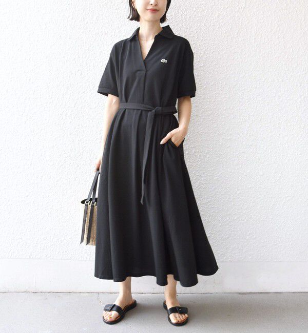 SHIPS for women「LACOSTE:〈洗濯機可能〉スキッパー ポロ マキシ ワンピース」|ワンピース|