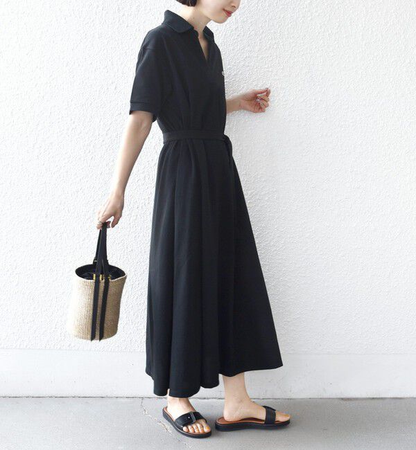 SHIPS for women「LACOSTE:〈洗濯機可能〉スキッパー ポロ マキシ ワンピース」|ワンピース|