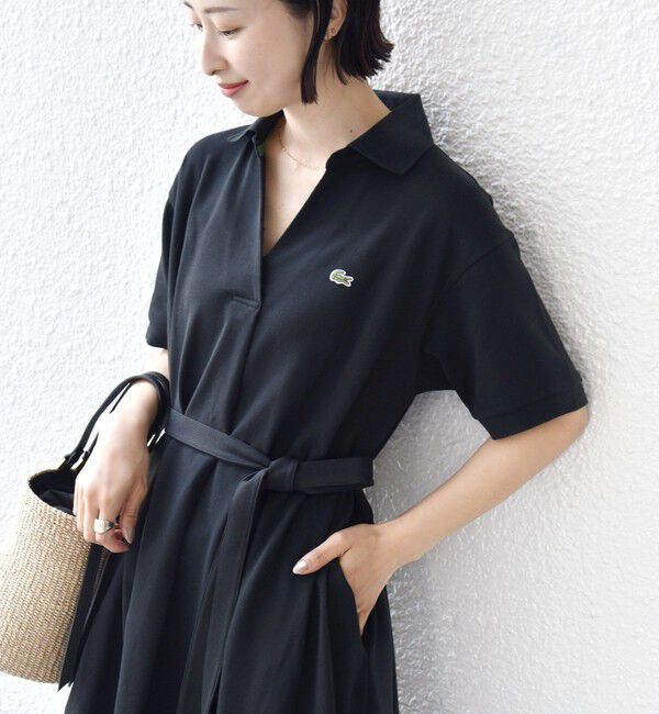 SHIPS for women「LACOSTE:〈洗濯機可能〉スキッパー ポロ マキシ ワンピース」|ワンピース|