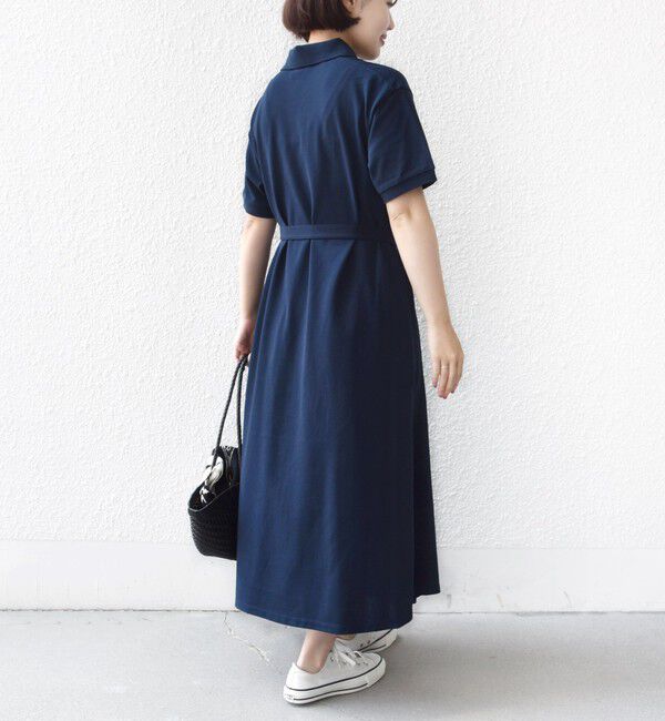 SHIPS for women「LACOSTE:〈洗濯機可能〉スキッパー ポロ マキシ ワンピース」|ワンピース|