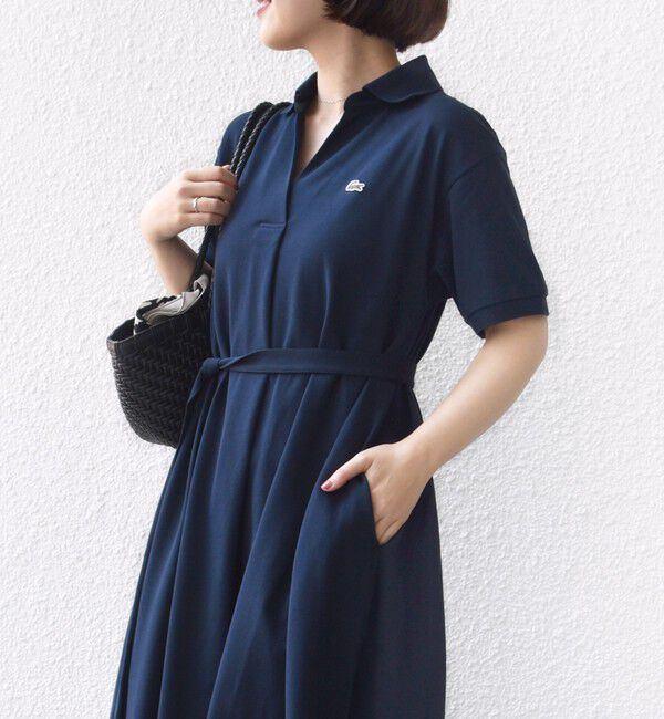 SHIPS for women「LACOSTE:〈洗濯機可能〉スキッパー ポロ マキシ ワンピース」|ワンピース|