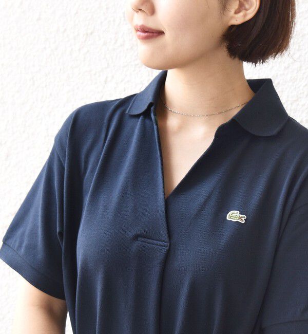 SHIPS for women「LACOSTE:〈洗濯機可能〉スキッパー ポロ マキシ ワンピース」|ワンピース|