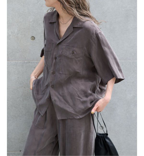 OUTDOOR PRODUCTS Usual Things「≪予約≫追加 キュプラオープンカラーハーフスリーブポケットシャツ セットアップ対応」|シャツ・ブラウス|