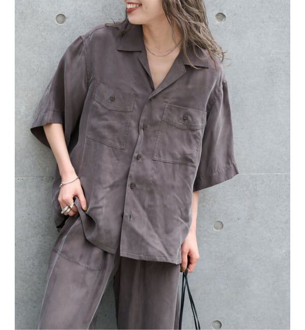 OUTDOOR PRODUCTS Usual Things「≪予約≫追加 キュプラオープンカラーハーフスリーブポケットシャツ セットアップ対応」|シャツ・ブラウス|