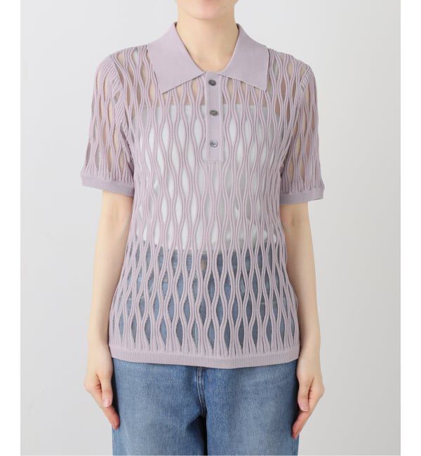  「TAAKK WAVEFORM MESH POLO KNIT TA26SS-KN065：ニット」|ニット・セーター|