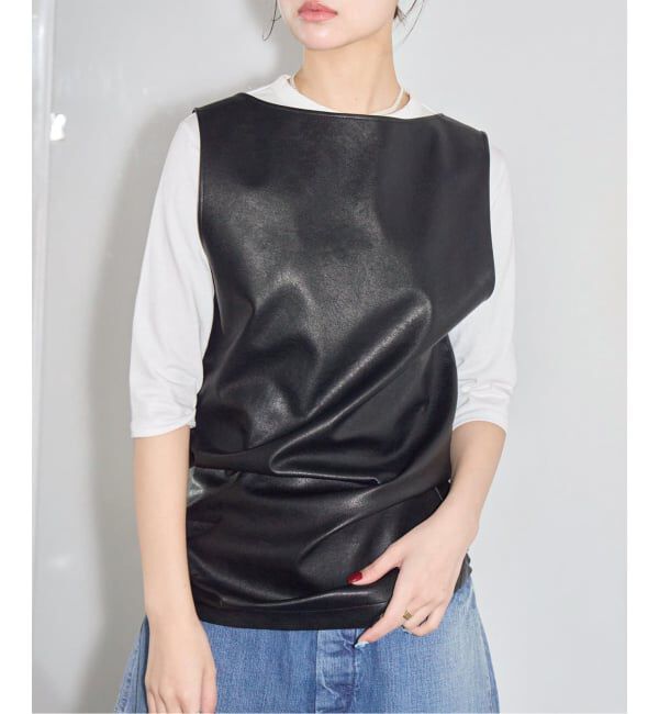  「FAUX LEATHER TOPS：ブラウス」|シャツ・ブラウス|