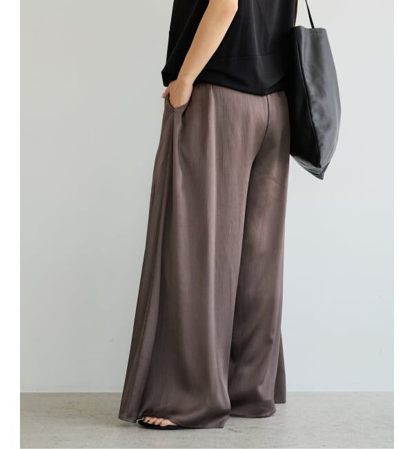 IENA LA BOUCLE「《予約》IENA LA BOUCLE サテン楊柳ギャザーパンツ」|その他|