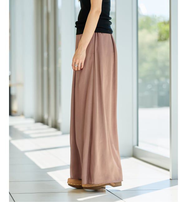 IENA LA BOUCLE「《予約》IENA LA BOUCLE サテン楊柳ギャザーパンツ」|その他|