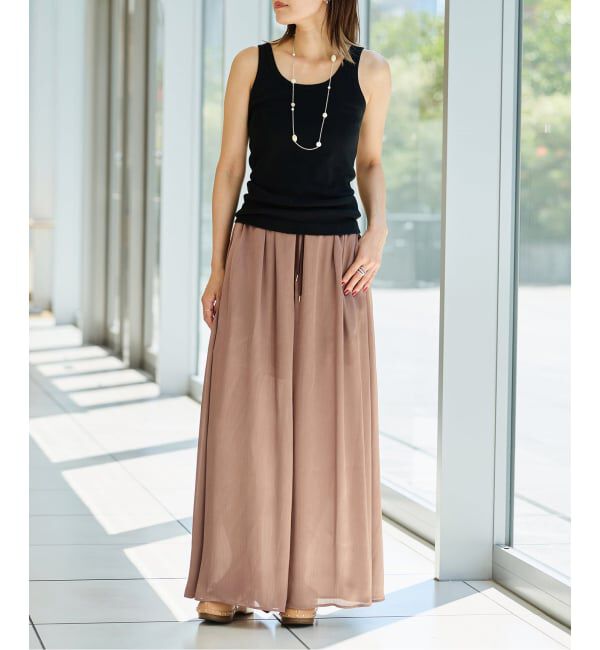 IENA LA BOUCLE「《予約》IENA LA BOUCLE サテン楊柳ギャザーパンツ」|その他|
