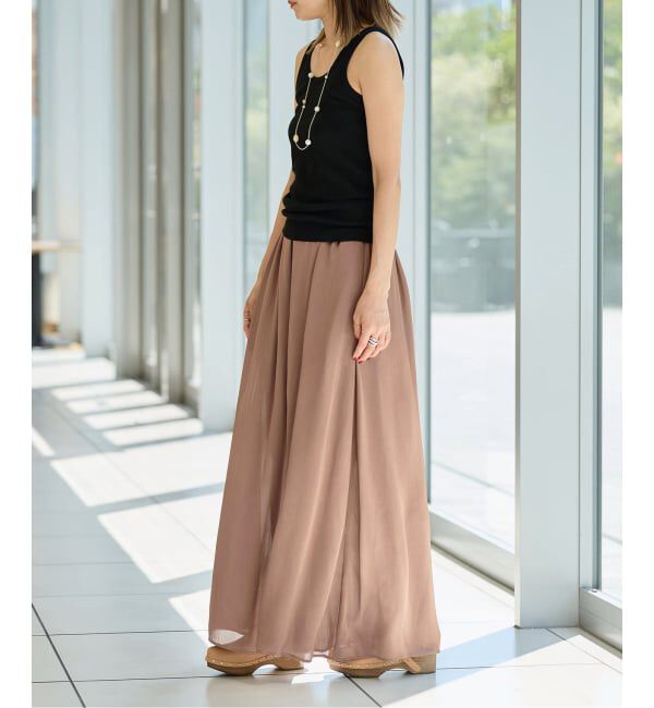 IENA LA BOUCLE「《予約》IENA LA BOUCLE サテン楊柳ギャザーパンツ」|その他|
