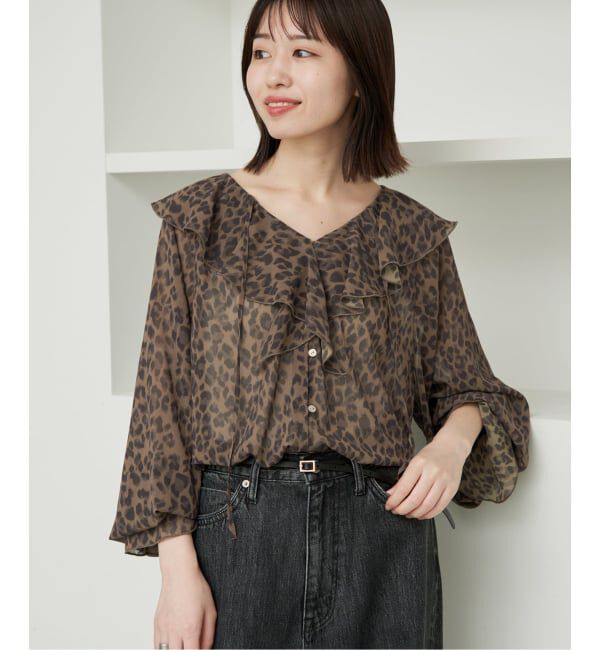 SLOBE IENA「《予約》シアーラッフルブラウス」|シャツ・ブラウス|